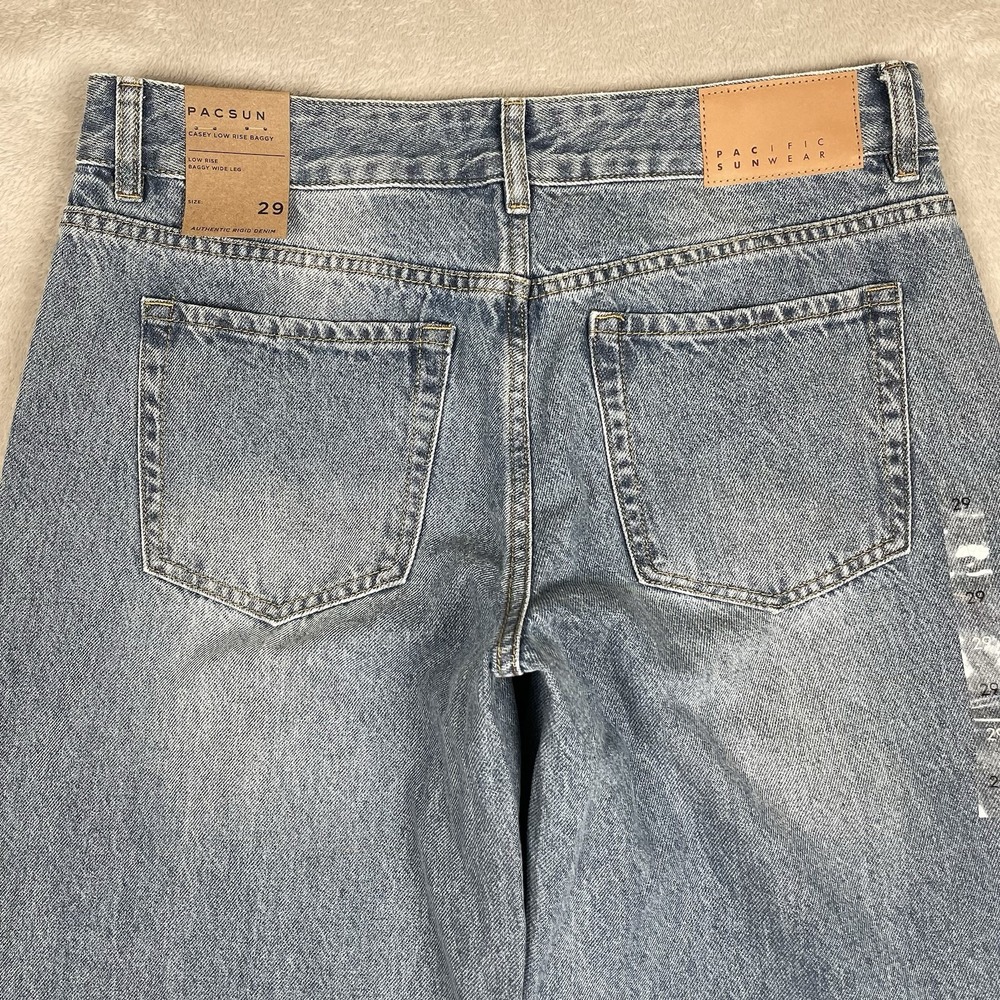 Pacsun Casey‎ Low Rise Baggy Jeans Womens 32x31 Blue Wide Leg Y2K Skater NEW - Picture 3 of 12